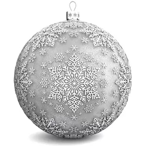 Набор из 4 серебряных ёлочных шаров "Рождество"